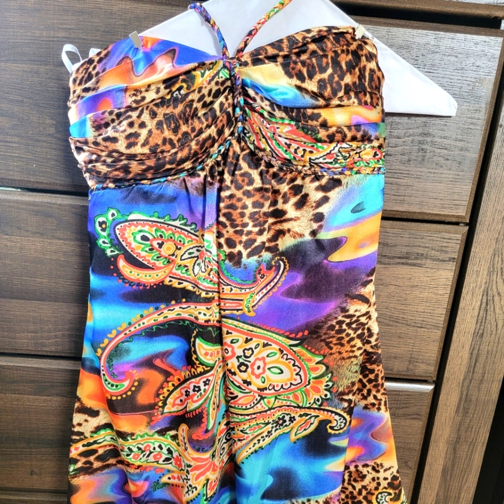 Muli Color Print Mini Dress
